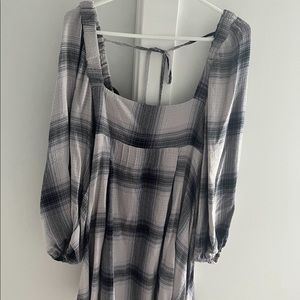 Urban Outfitters Rosie Plaid Short Sleeve Frock Dress